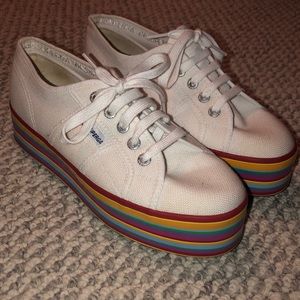 Rainbow Platform Superga shoes
